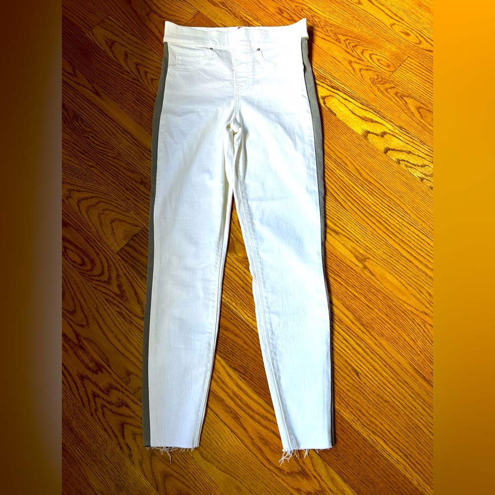Spanx distressed skinny jeans